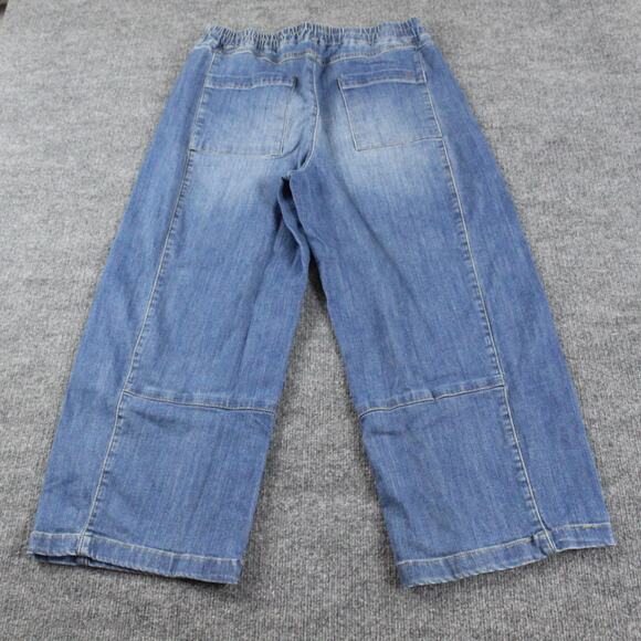 Pilcro Jean Medium The Izzie Relaxed Pull on Barrel Leg Blue Denim Casual Boho - Picture 7 of 16